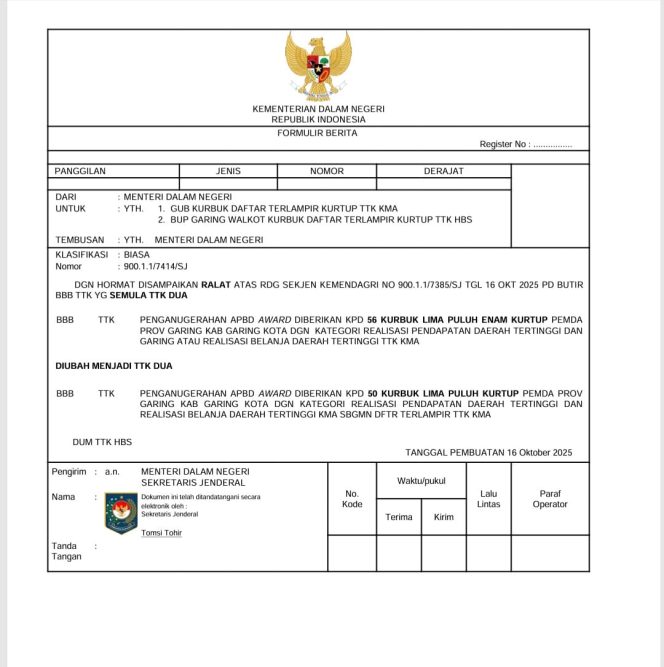 
					Sukses Kelola Keuangan Daerah,Kota Metro Kembali Raih Anugerah APBD Award 2025