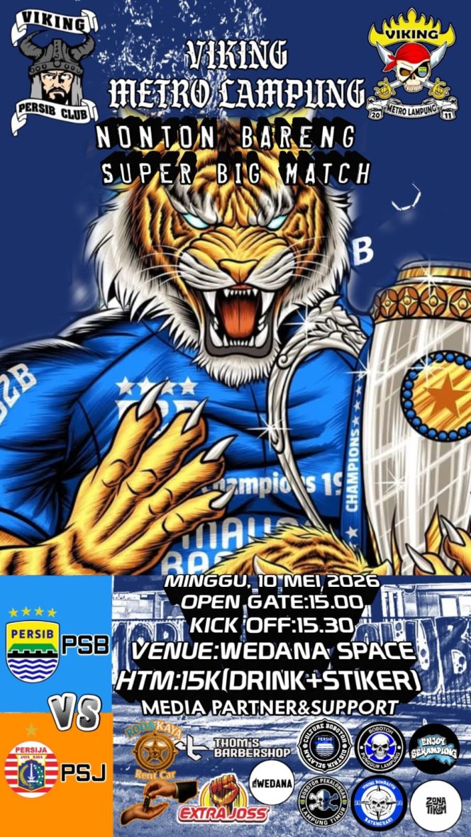 
					Viking Metro Gelar Nobar Joss Big Match Persija vs Persib di Cagar Budaya